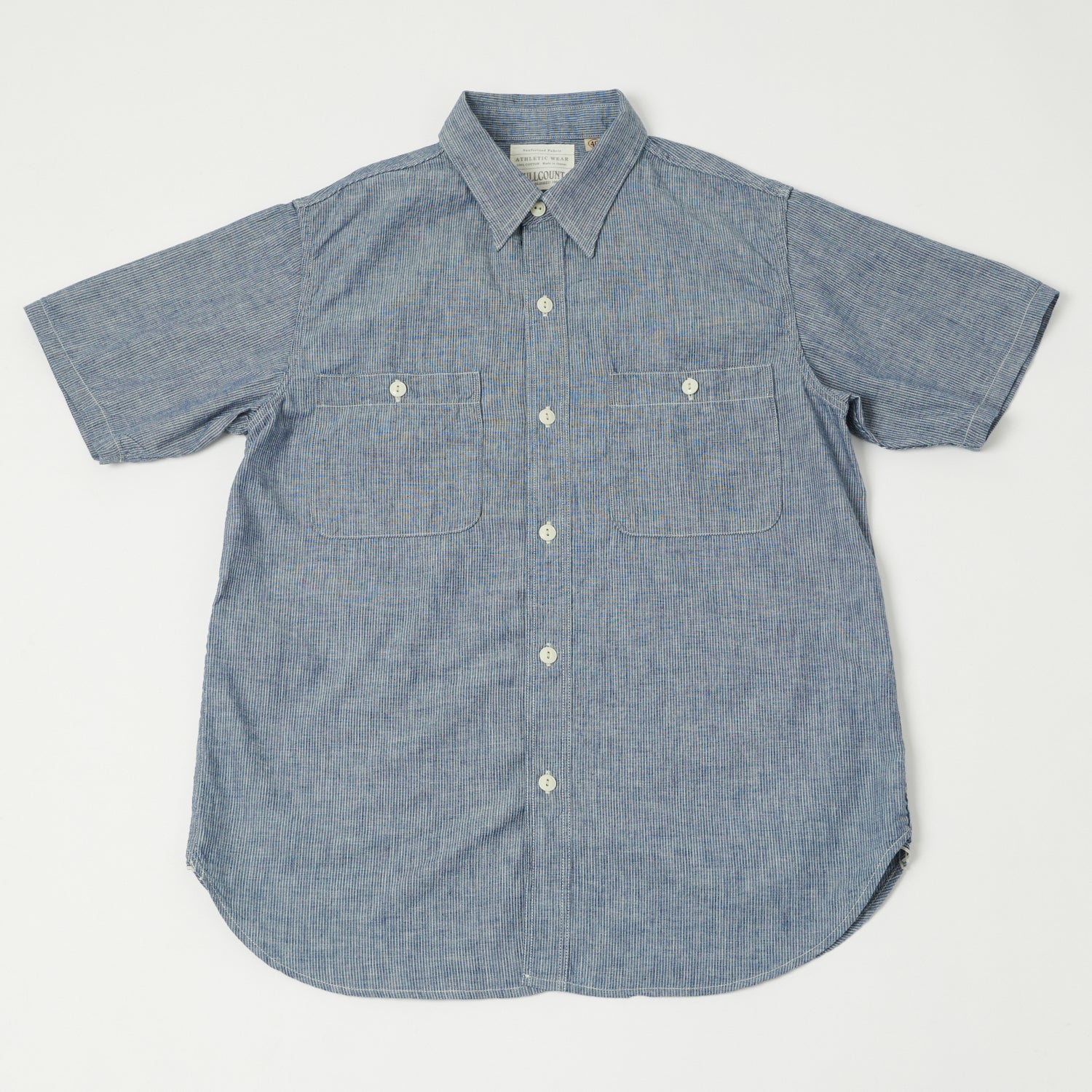FULLCOUNT 4821 5oz Stripe Chambray Work Shirt - Indigo Stripe