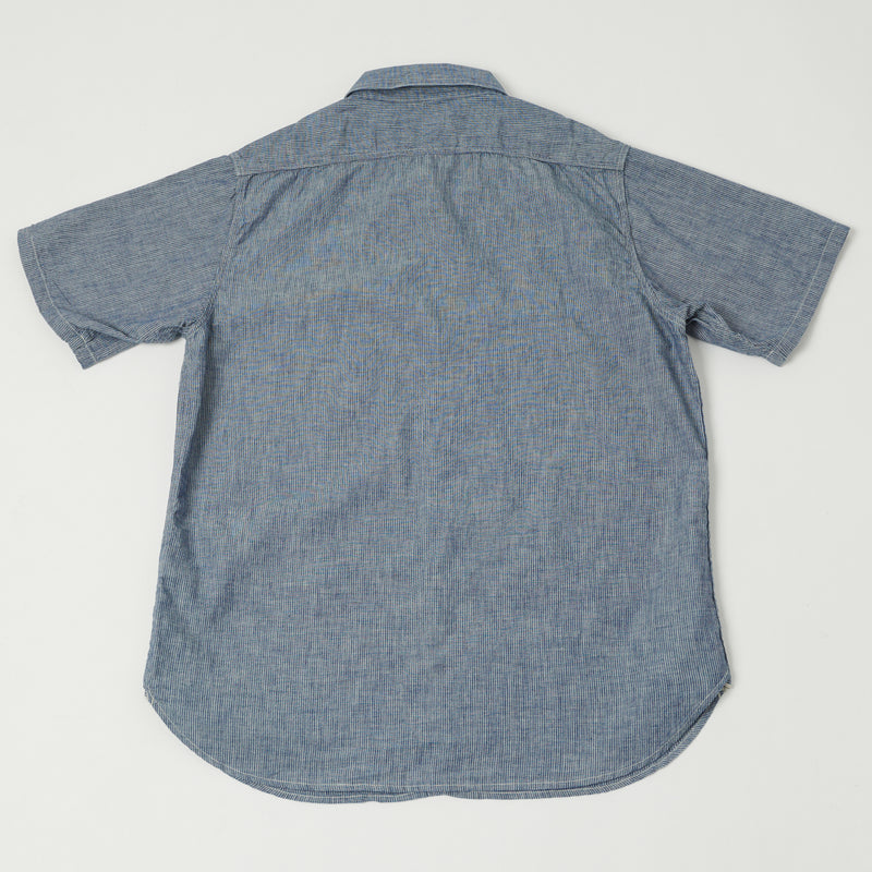 Full Count 4821-23 5oz S/S Stripe Chambray Shirt - Indigo Stripe