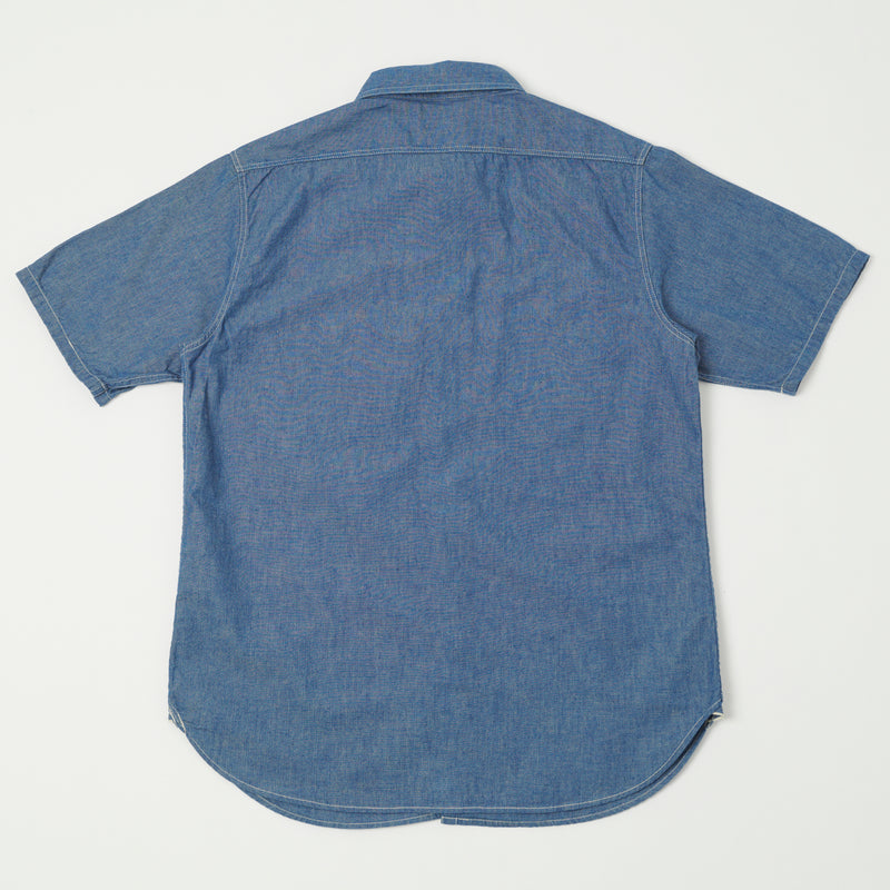 Full Count 4821 5oz Original Selvedge S/S Chambray Shirt - Blue