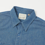 Full Count 4821 5oz Original Selvedge S/S Chambray Shirt - Blue