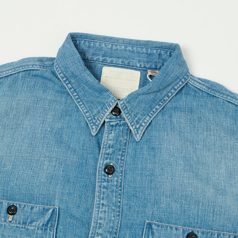 Full Count 4890HW Denim Work Shirt - Heavy Wash