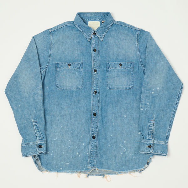 Full Count 4890HW Denim Work Shirt - Heavy Wash