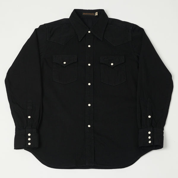 Full Count 4894BKBK Denim Western Shirt - Black