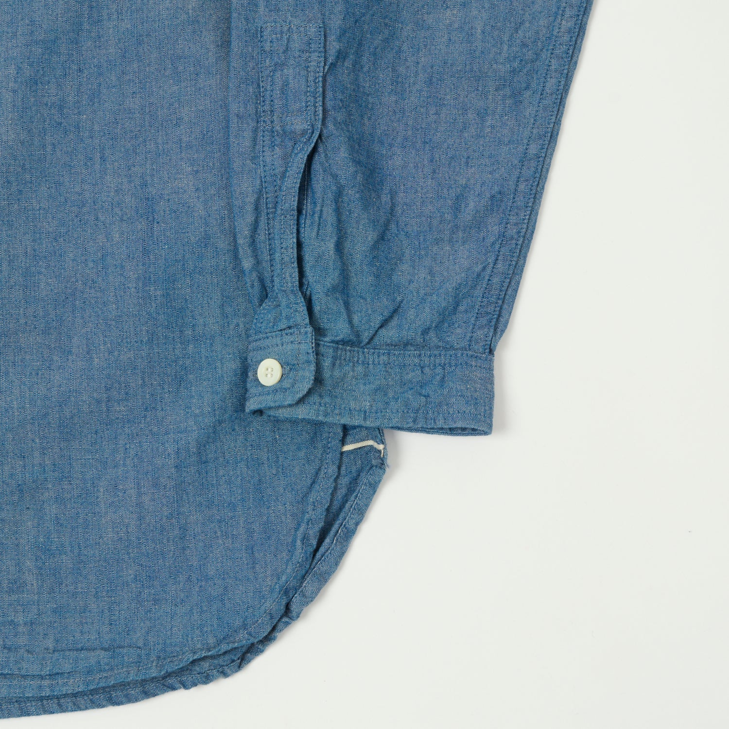 FULLCOUNT 4900 Stand Collar Pullover Chambray Shirt - Blue