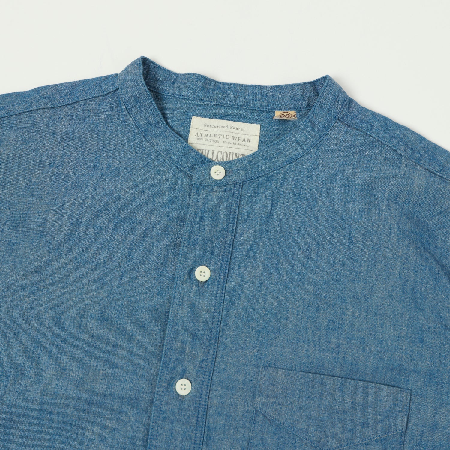 FULLCOUNT 4900 Stand Collar Pullover Chambray Shirt - Blue – SON