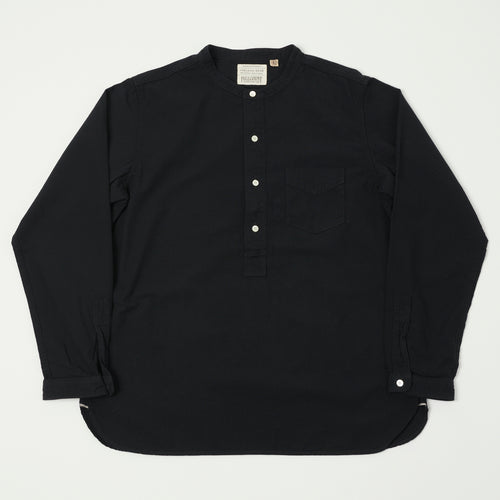 FULLCOUNT 4900 Stand Collar Pullover Chambray Shirt - Black