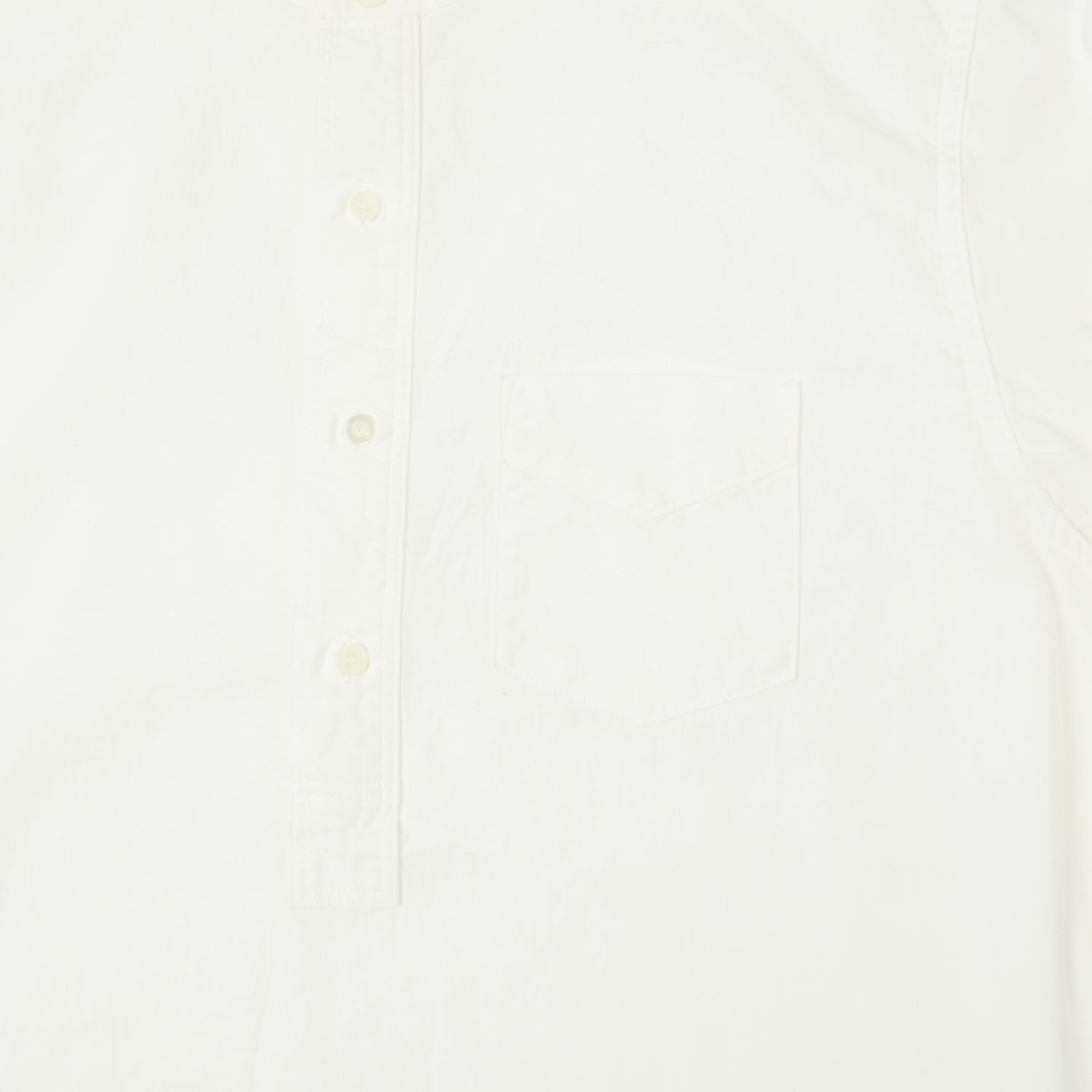 FULLCOUNT 4900 Stand Collar Pullover Chambray Shirt - White