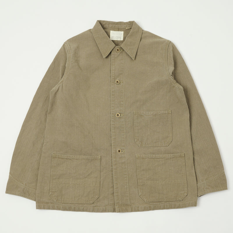 Full Count 2015-8 Sulfur Dye Heavy Oxford Chore Jacket - Olive Drab