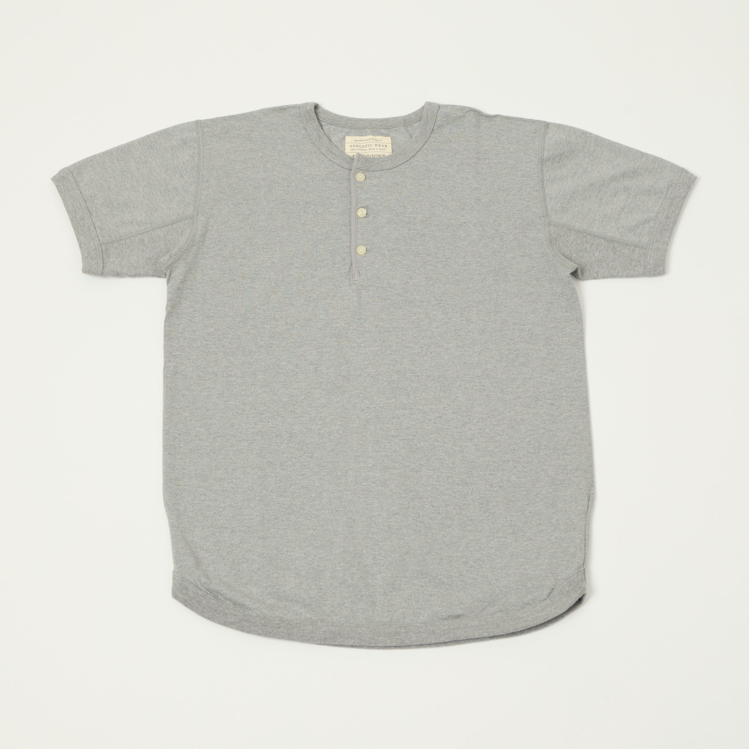 FULLCOUNT 5222H Flat Seam Heavyweight Henley - Heather Grey