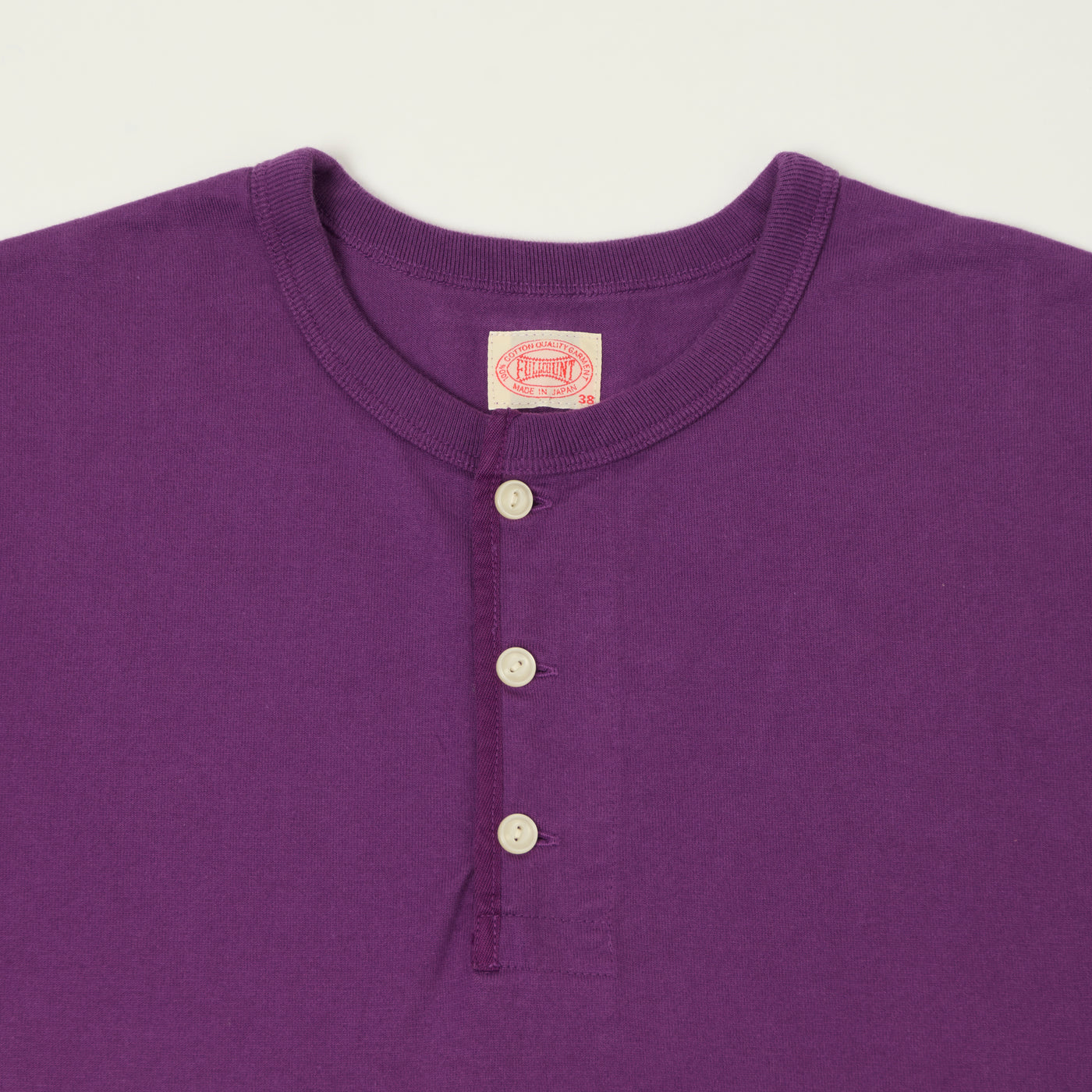 FULLCOUNT 5222H Flat Seam Heavyweight Henley - Purple