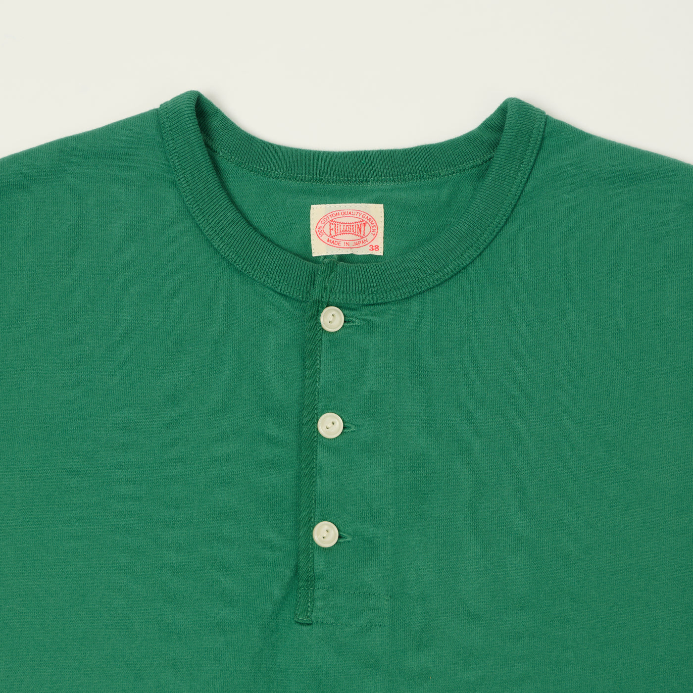 FULLCOUNT 5222H Flat Seam Heavyweight Henley - Green