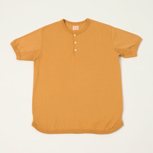 FULLCOUNT 5222H Flat Seam Heavyweight Henley - Saffron