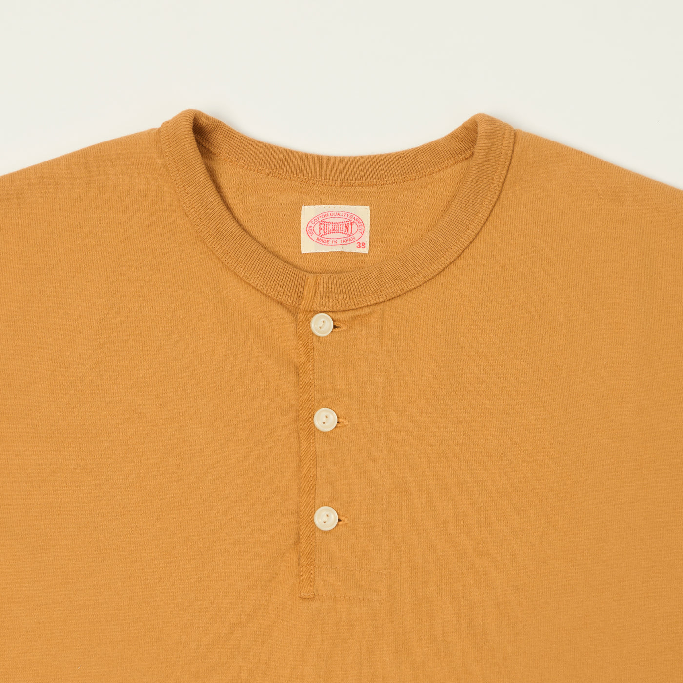 FULLCOUNT 5222H Flat Seam Heavyweight Henley - Saffron