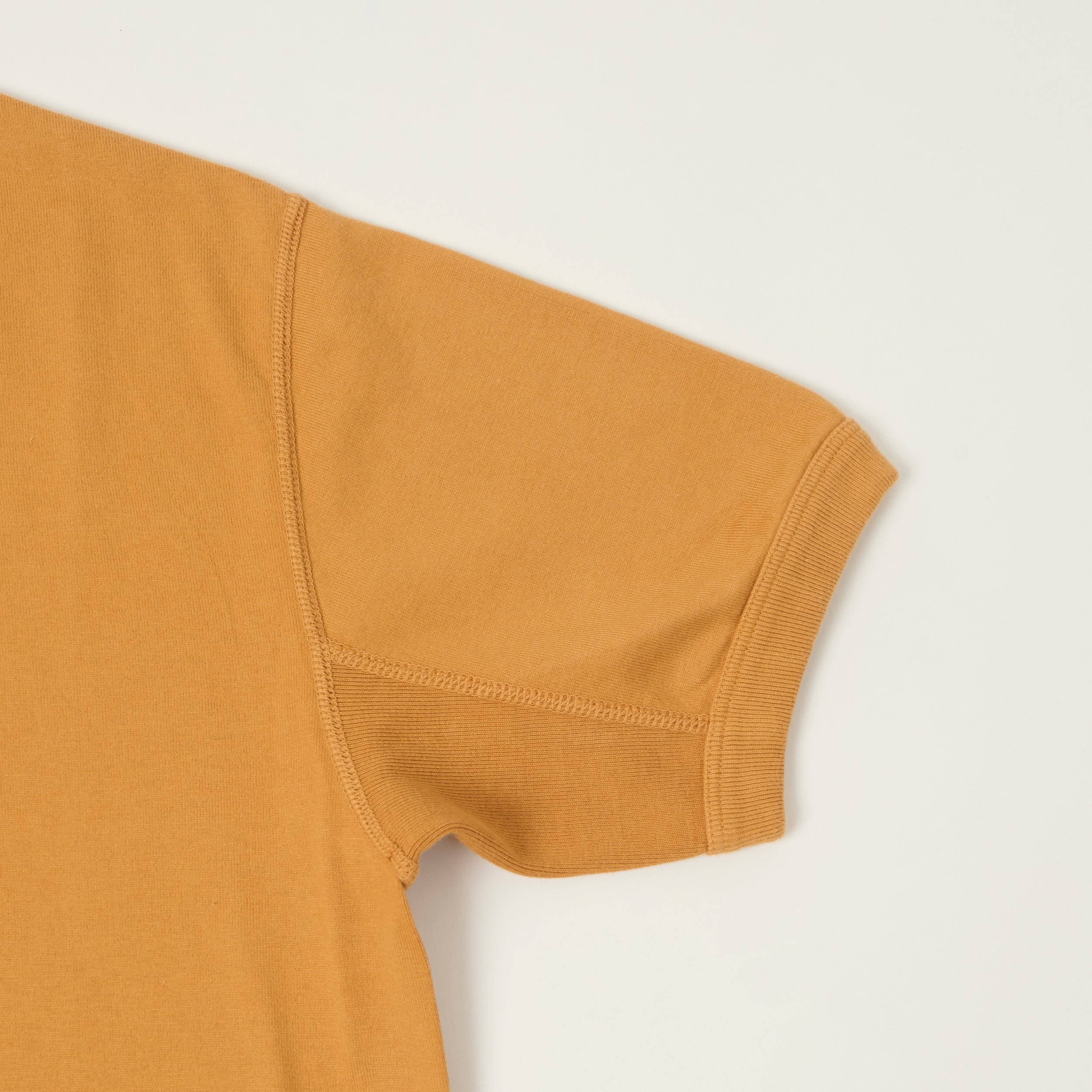 FULLCOUNT 5222H Flat Seam Heavyweight Henley - Saffron