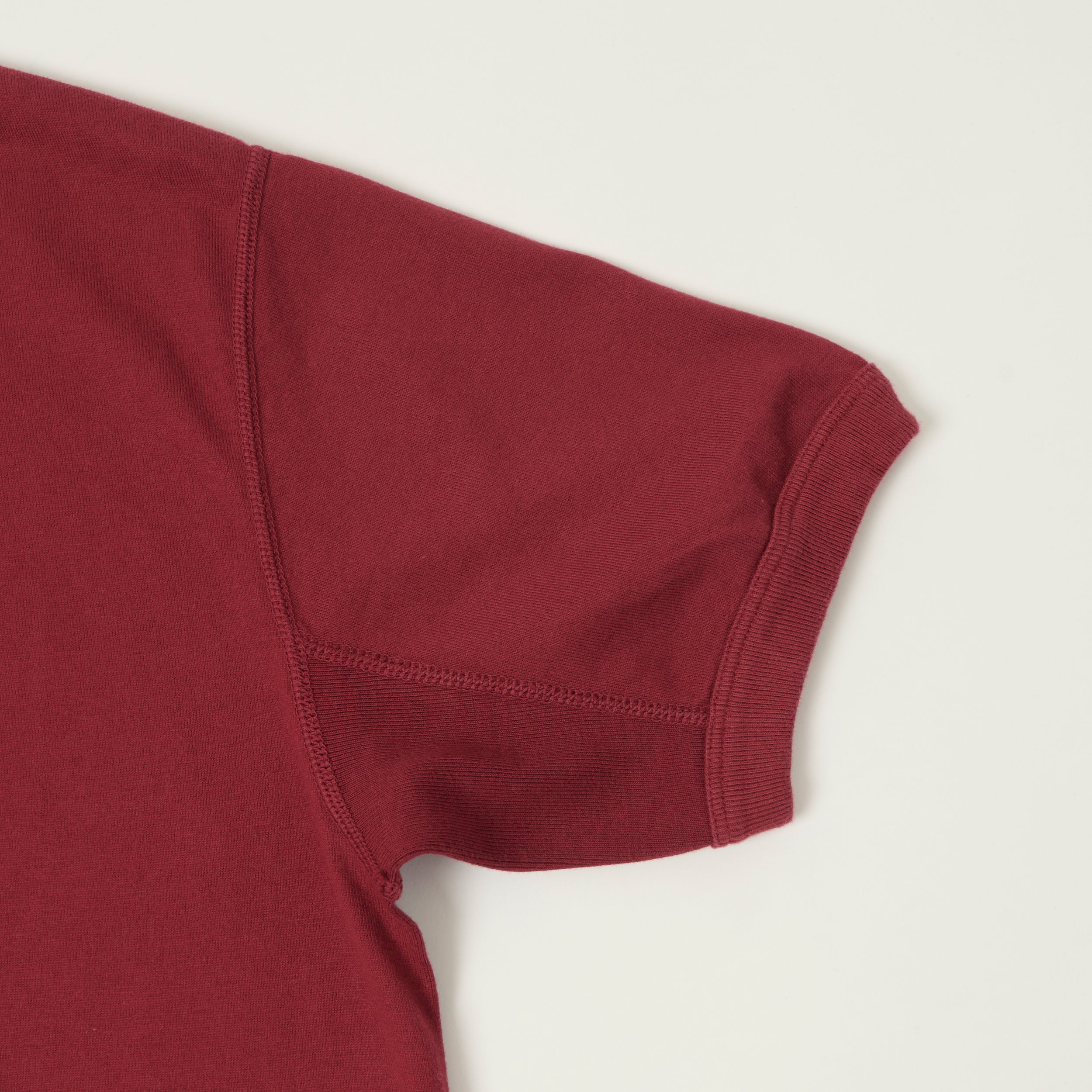 FULLCOUNT 5222H Flat Seam Heavyweight Henley - Burgundy