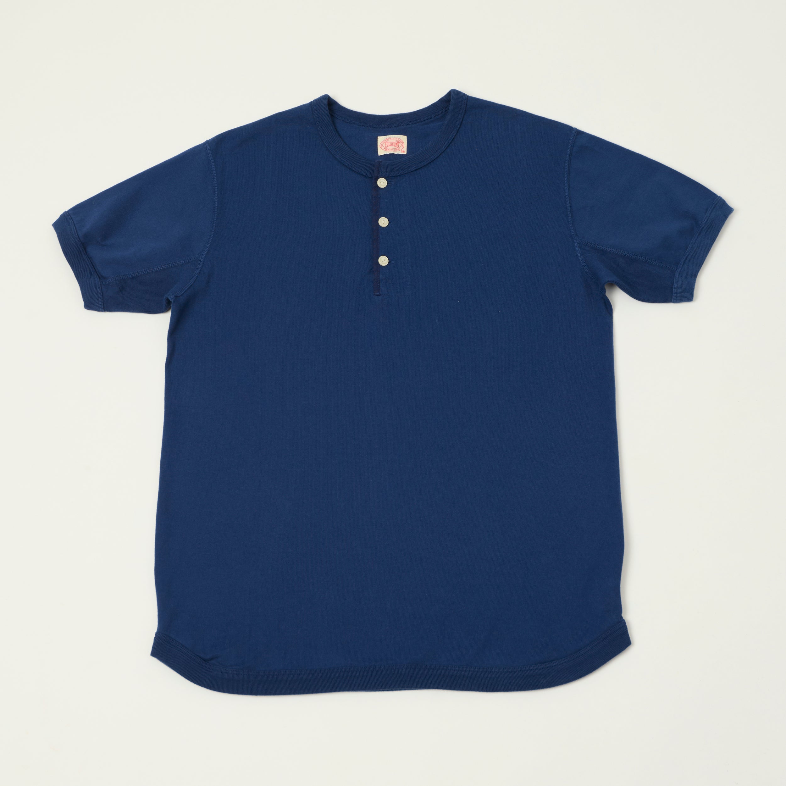FULLCOUNT 5222H Flat Seam Heavyweight Henley - Navy
