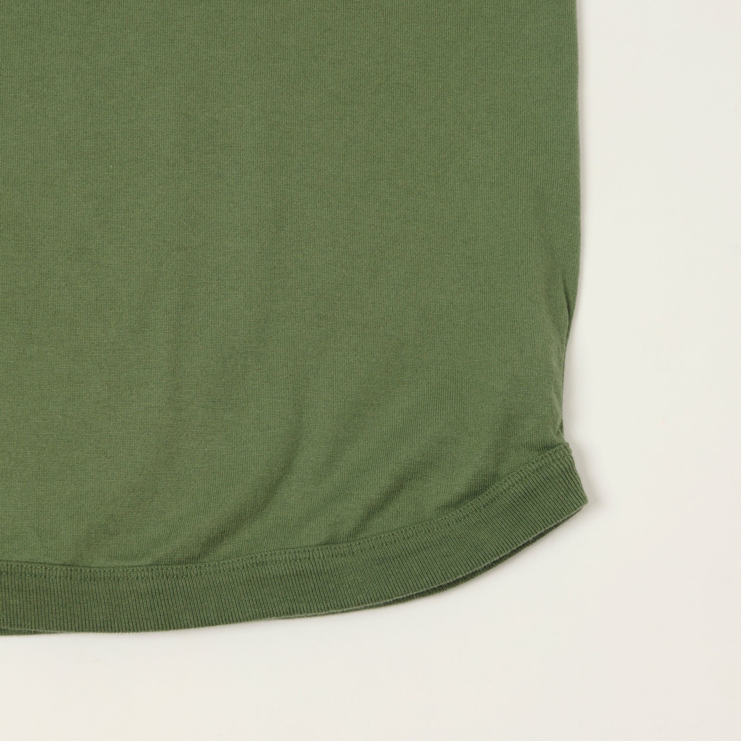 FULLCOUNT 5222H Flat Seam Heavyweight Henley - Evergreen