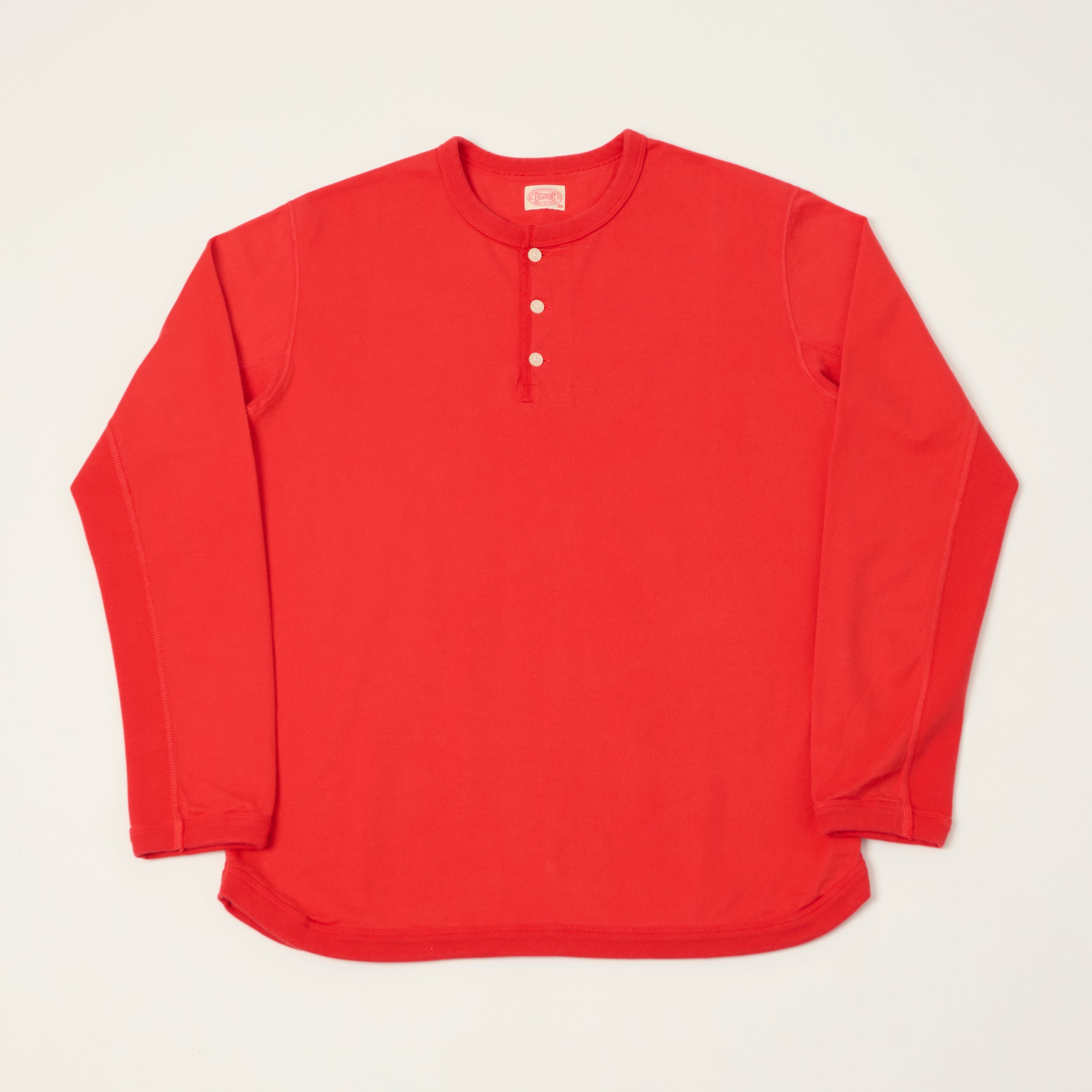 Freewheelers & Co Great Lakes Long Sleeve Henley - Coal Tar/River