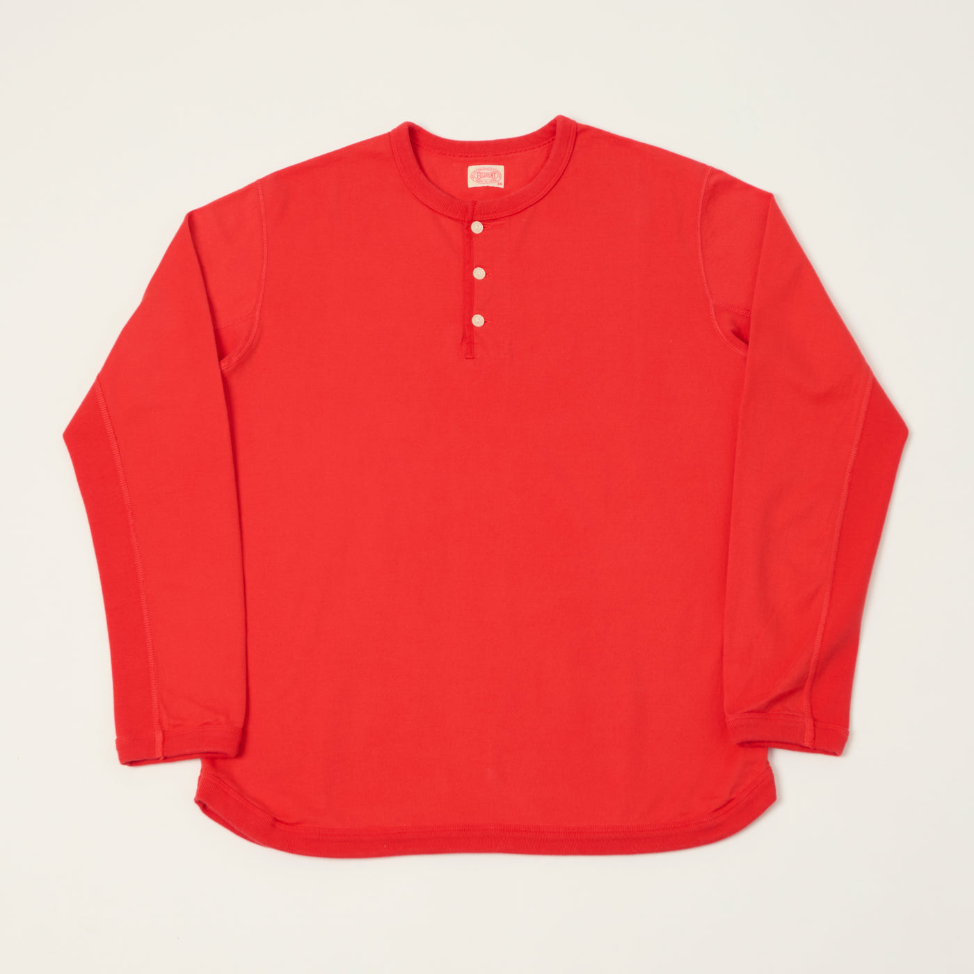 FULLCOUNT 5222LH Flat Seam Heavyweight Henley - Red