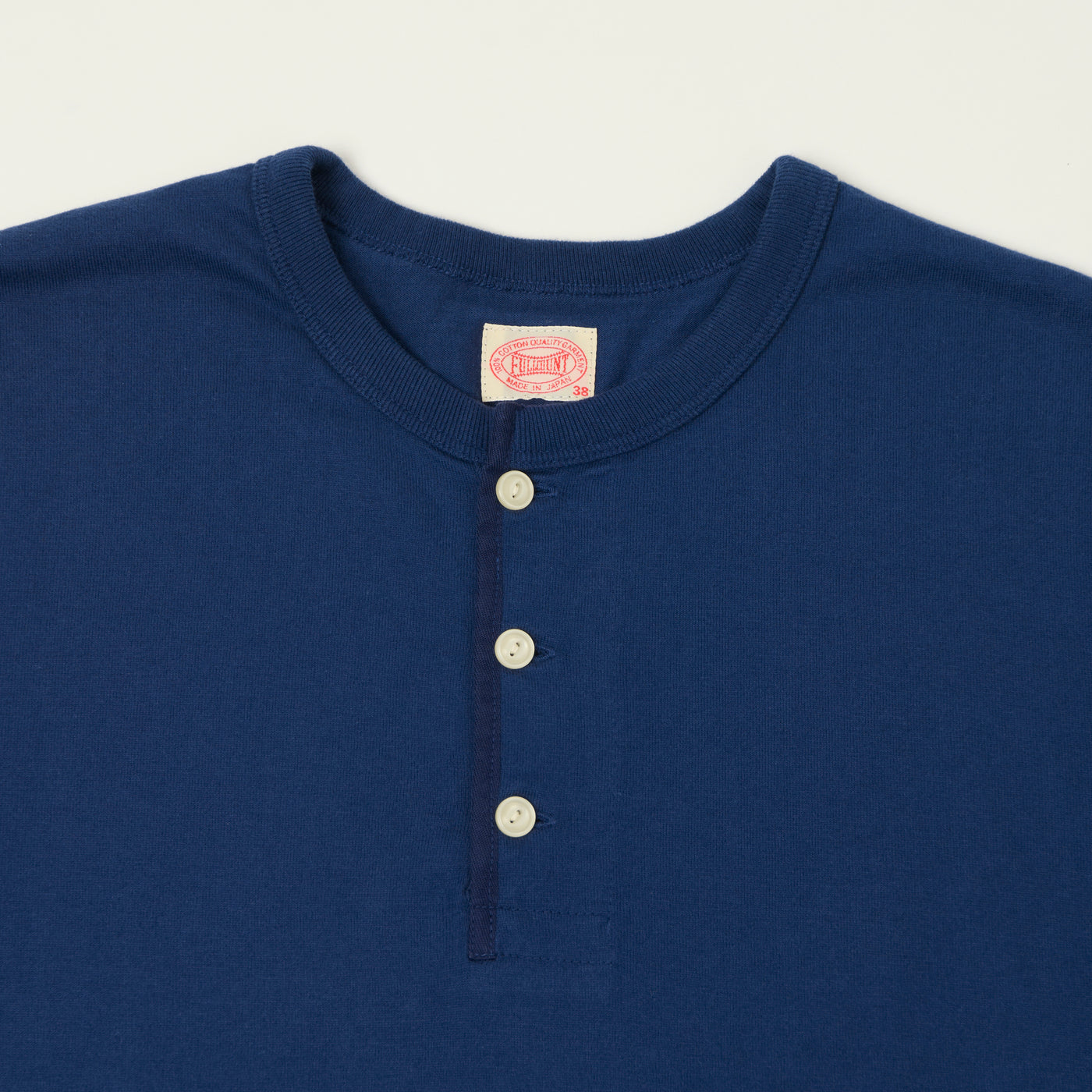 FULLCOUNT 5222LH Flat Seam Heavyweight Henley - Navy