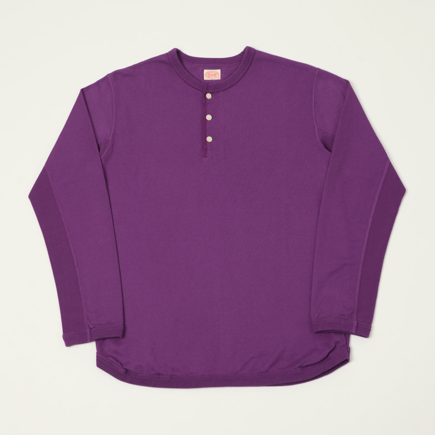 FULLCOUNT 5222LH Flat Seam Heavyweight Henley - Purple