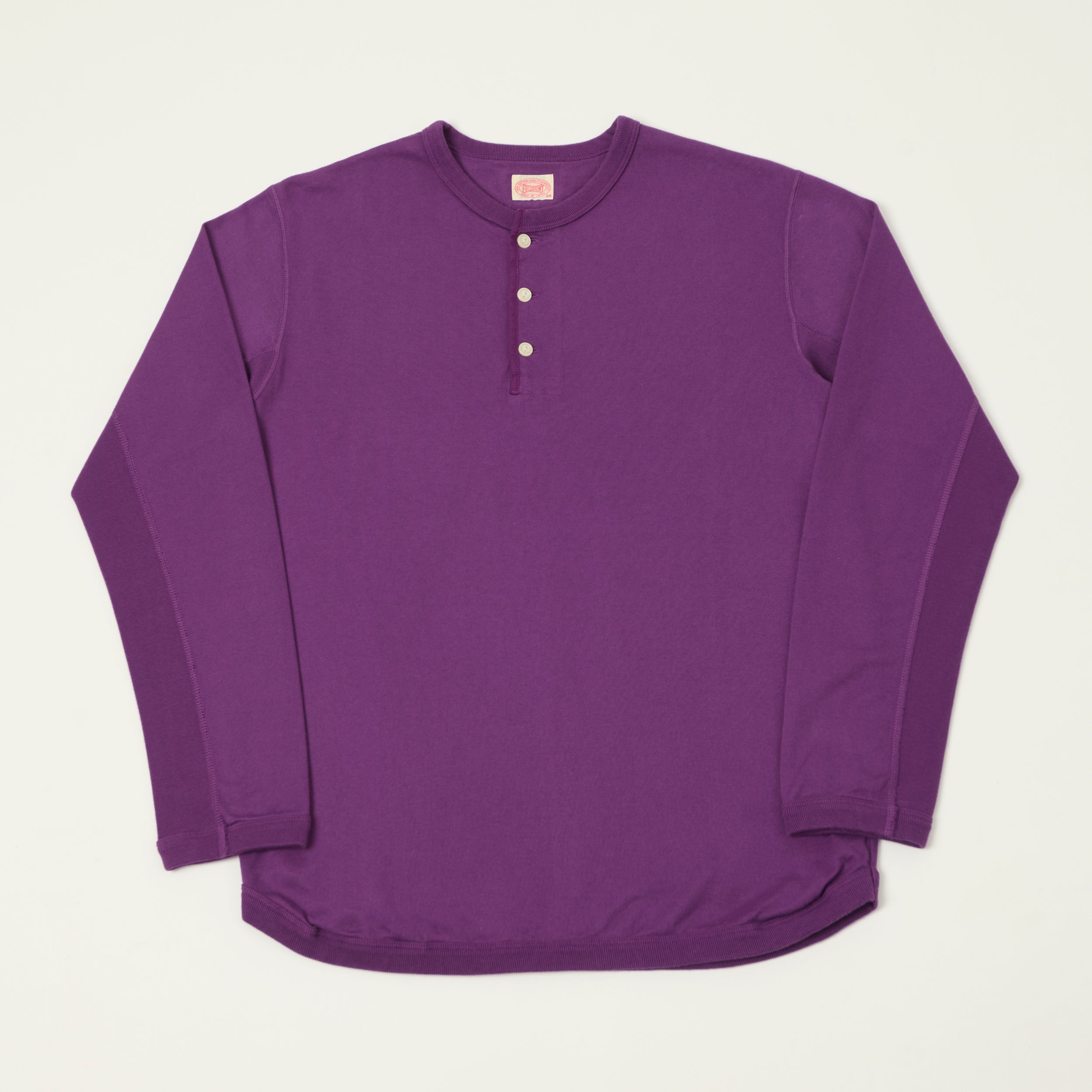 FULLCOUNT 5222LH Flat Seam Heavyweight Henley - Purple