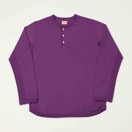 FULLCOUNT 5222LH Flat Seam Heavyweight Henley - Purple