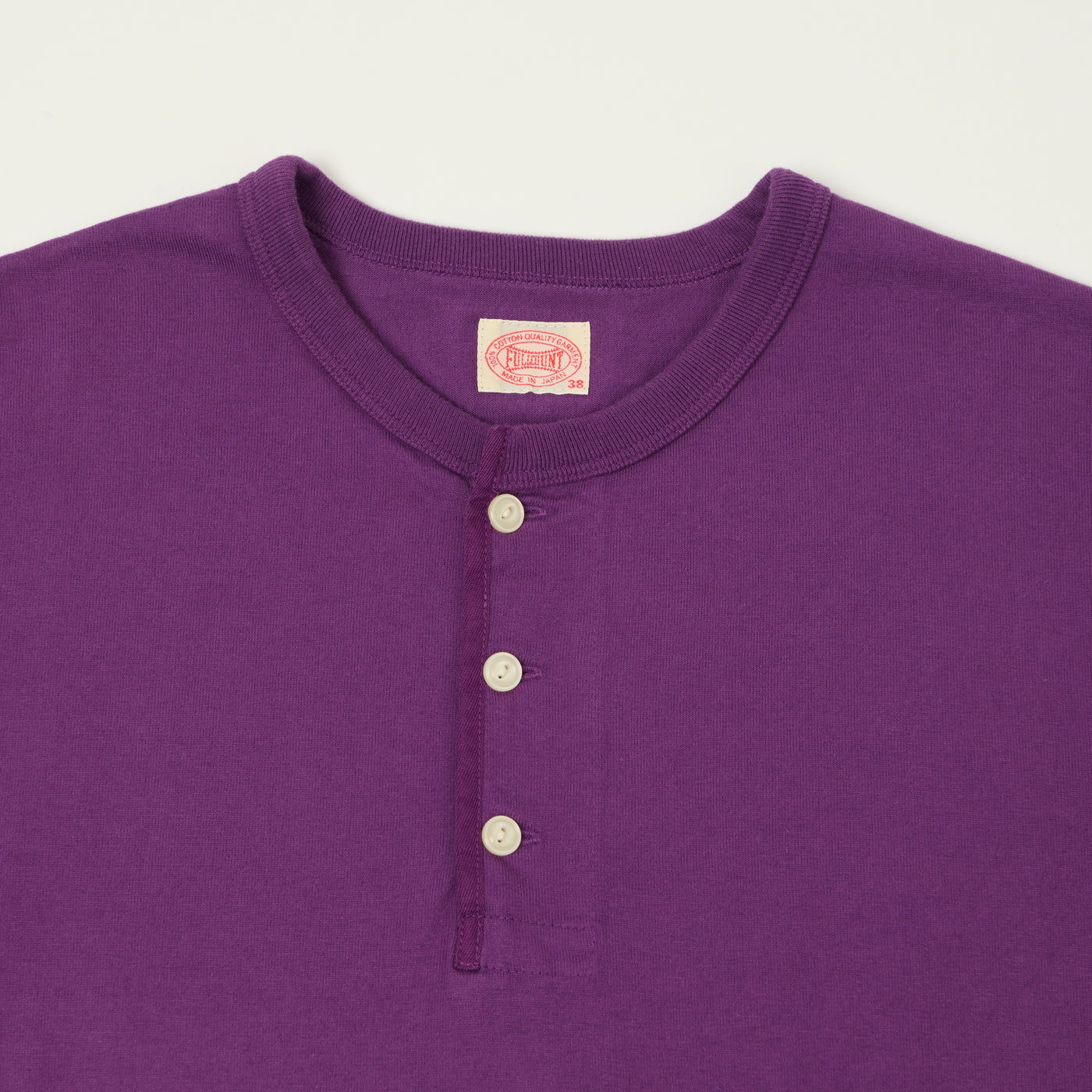 FULLCOUNT 5222LH Flat Seam Heavyweight Henley - Purple