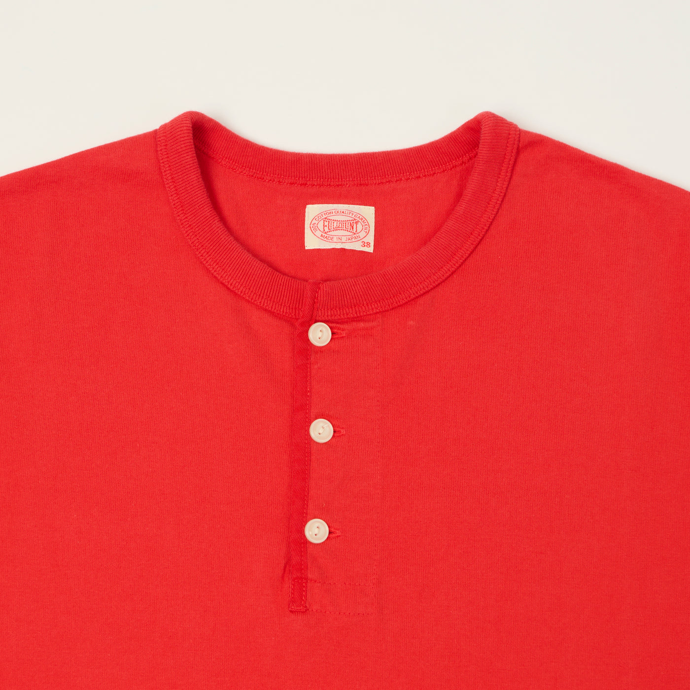 FULLCOUNT 5222LH Flat Seam Heavyweight Henley - Red
