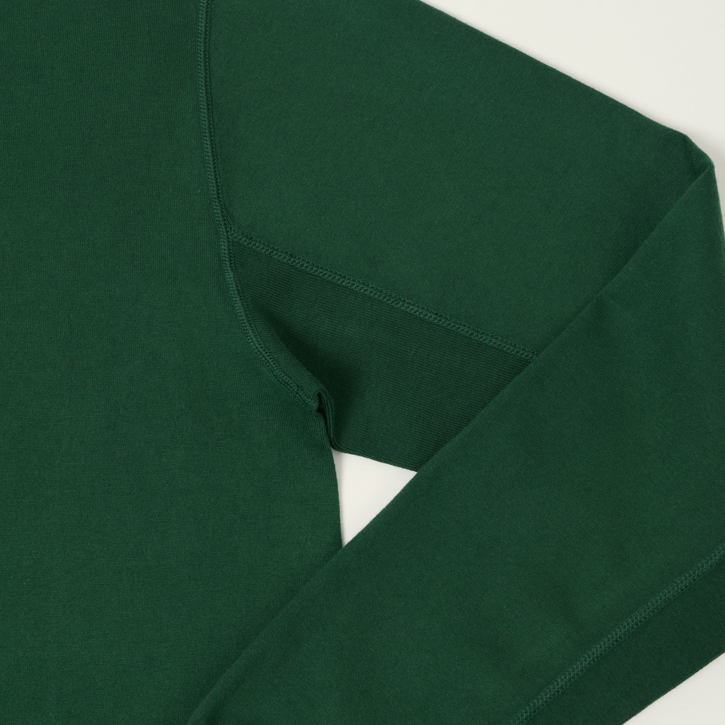 FULLCOUNT 5222LH Flat Seam Heavyweight Henley - Dark Green