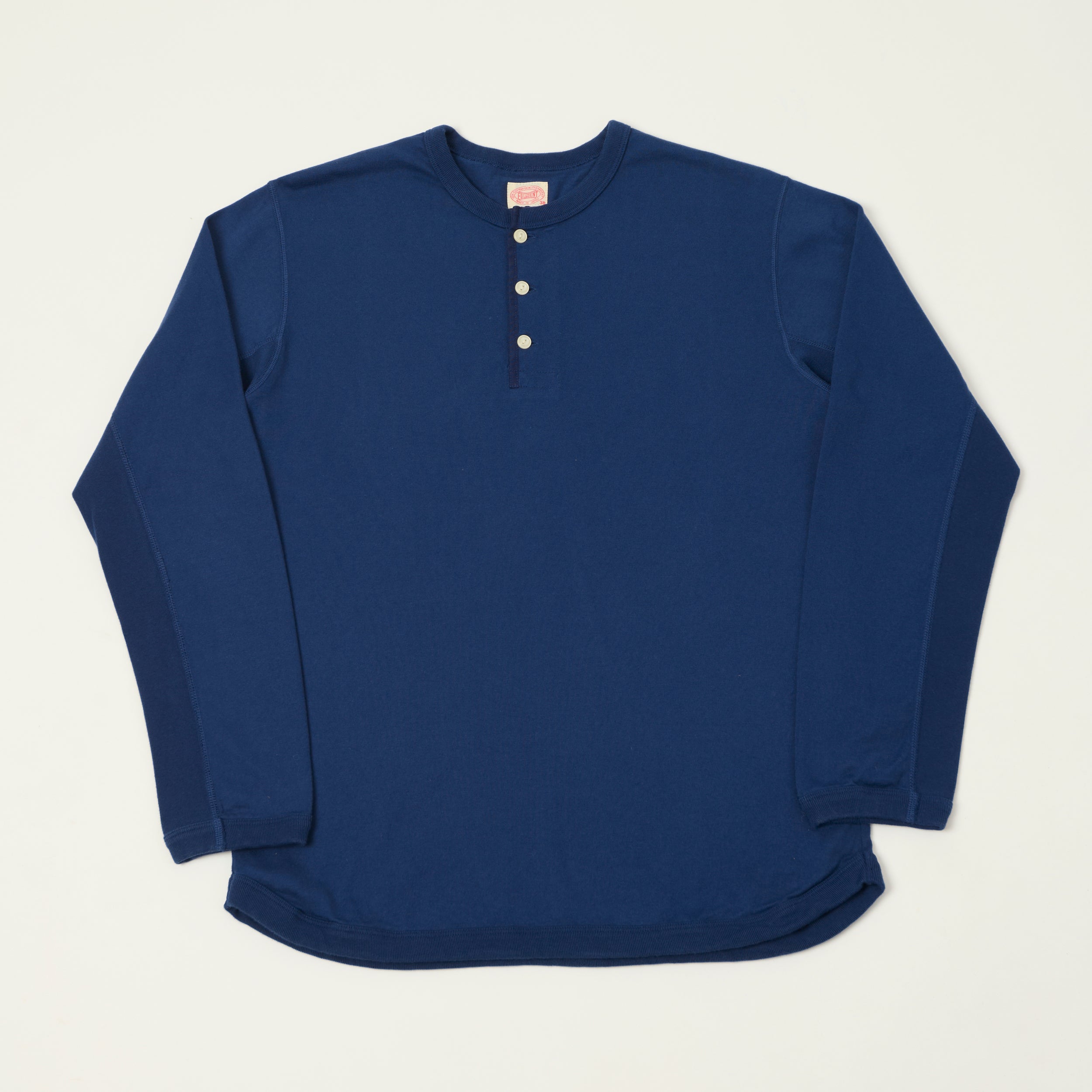 Freewheelers & Co Great Lakes Long Sleeve Henley - Coal Tar/River