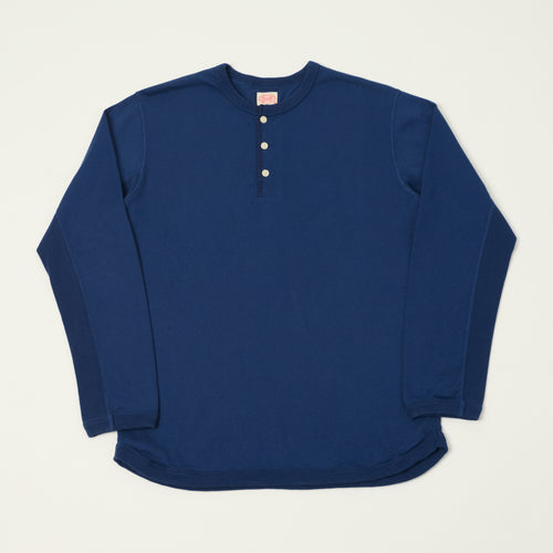 FULLCOUNT 5222LH Flat Seam Heavyweight Henley - Navy