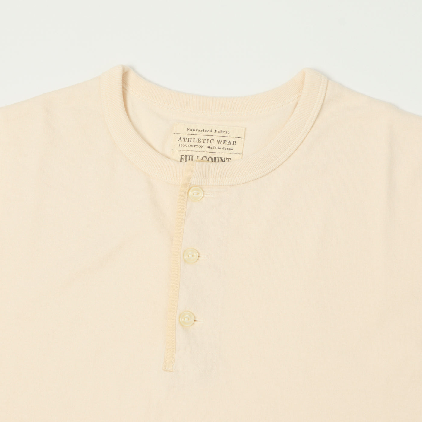FULLCOUNT 5222LH Flat Seam Heavyweight Henley - Ecru
