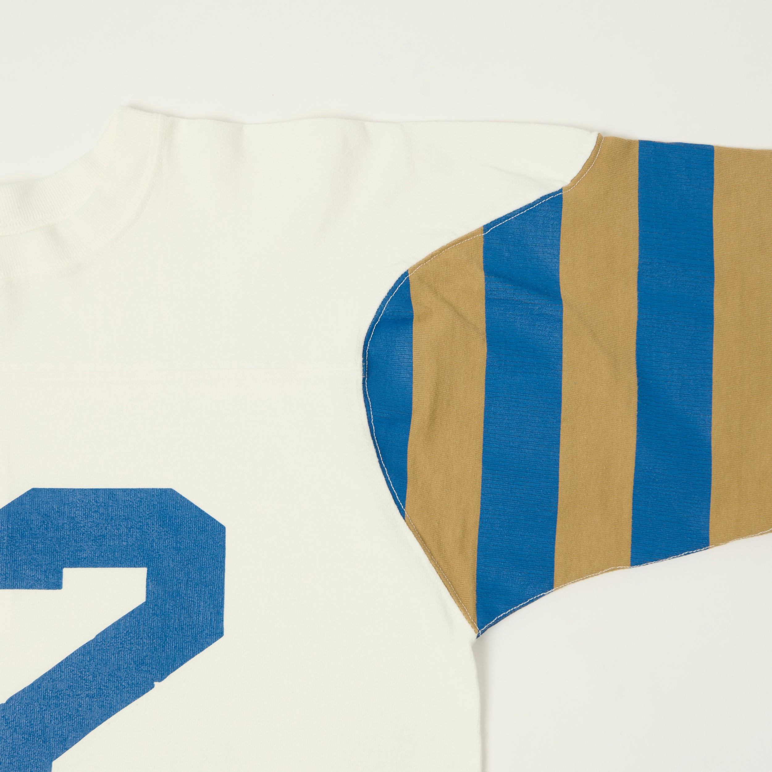 FULLCOUNT 5505 'Vintage Effect' Old Football T-Shirt - Blue/Multi