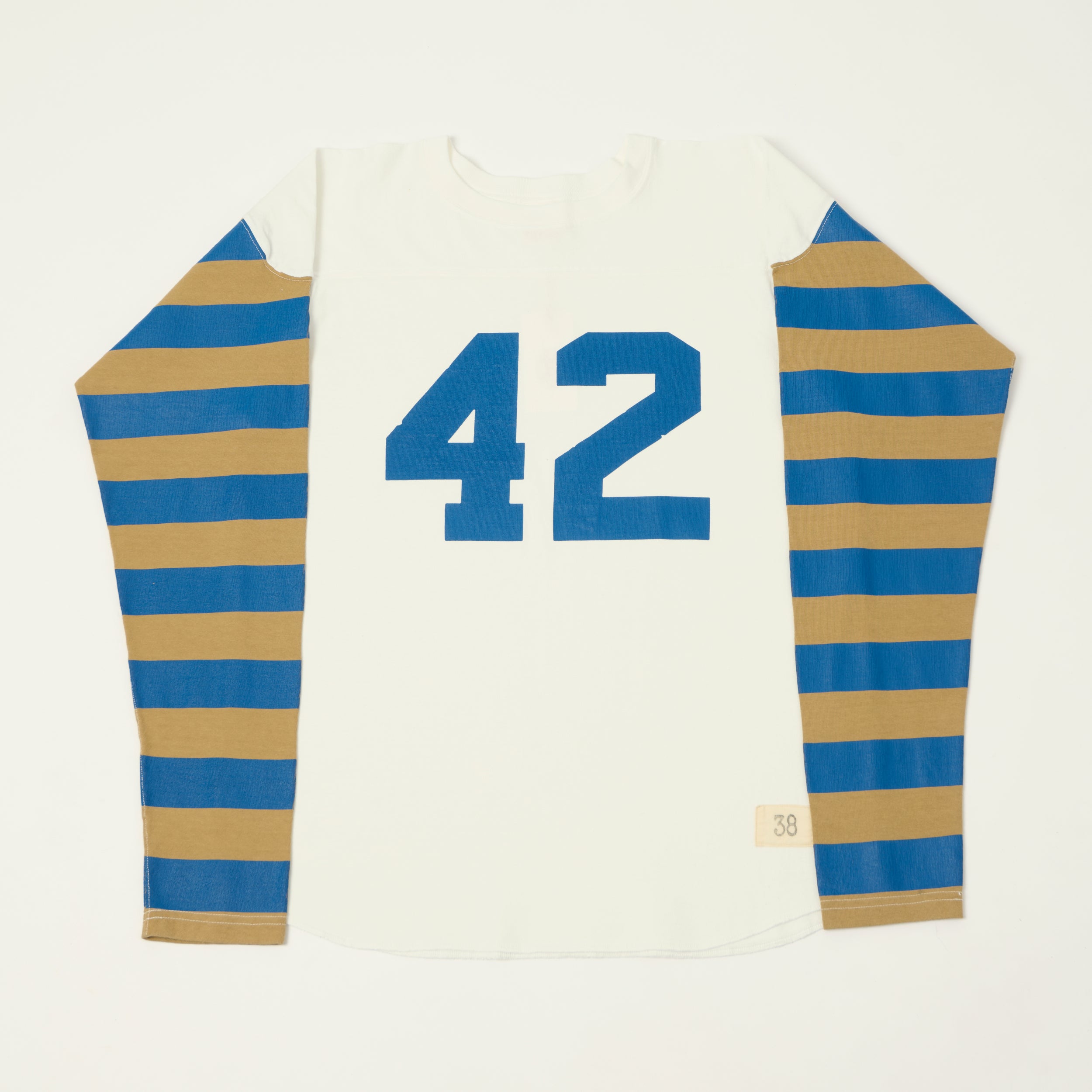 FULLCOUNT 5505 'Vintage Effect' Old Football T-Shirt - Blue/Multi