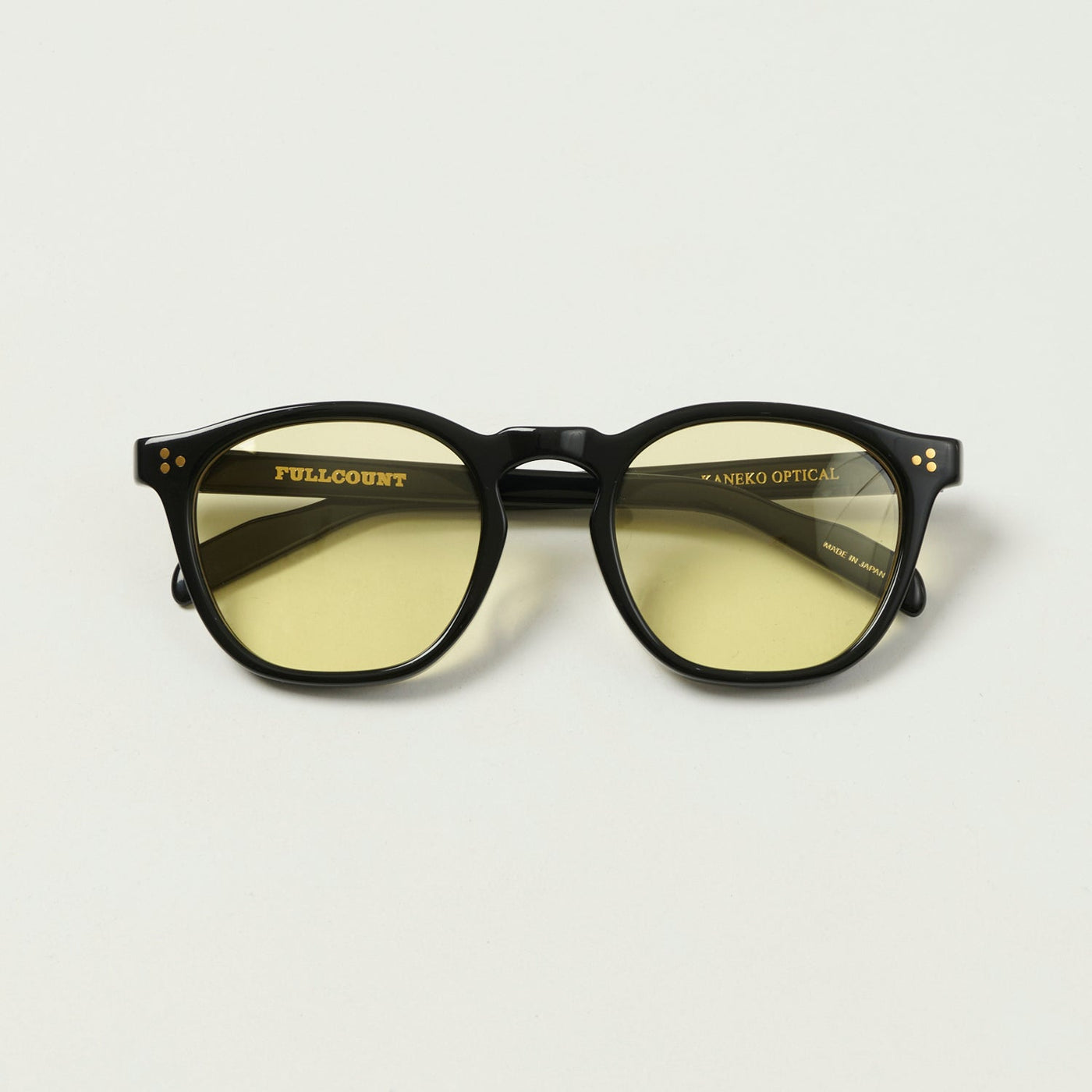 FULLCOUNT 6022 Old Parisien Sunglasses - Black/Yellow