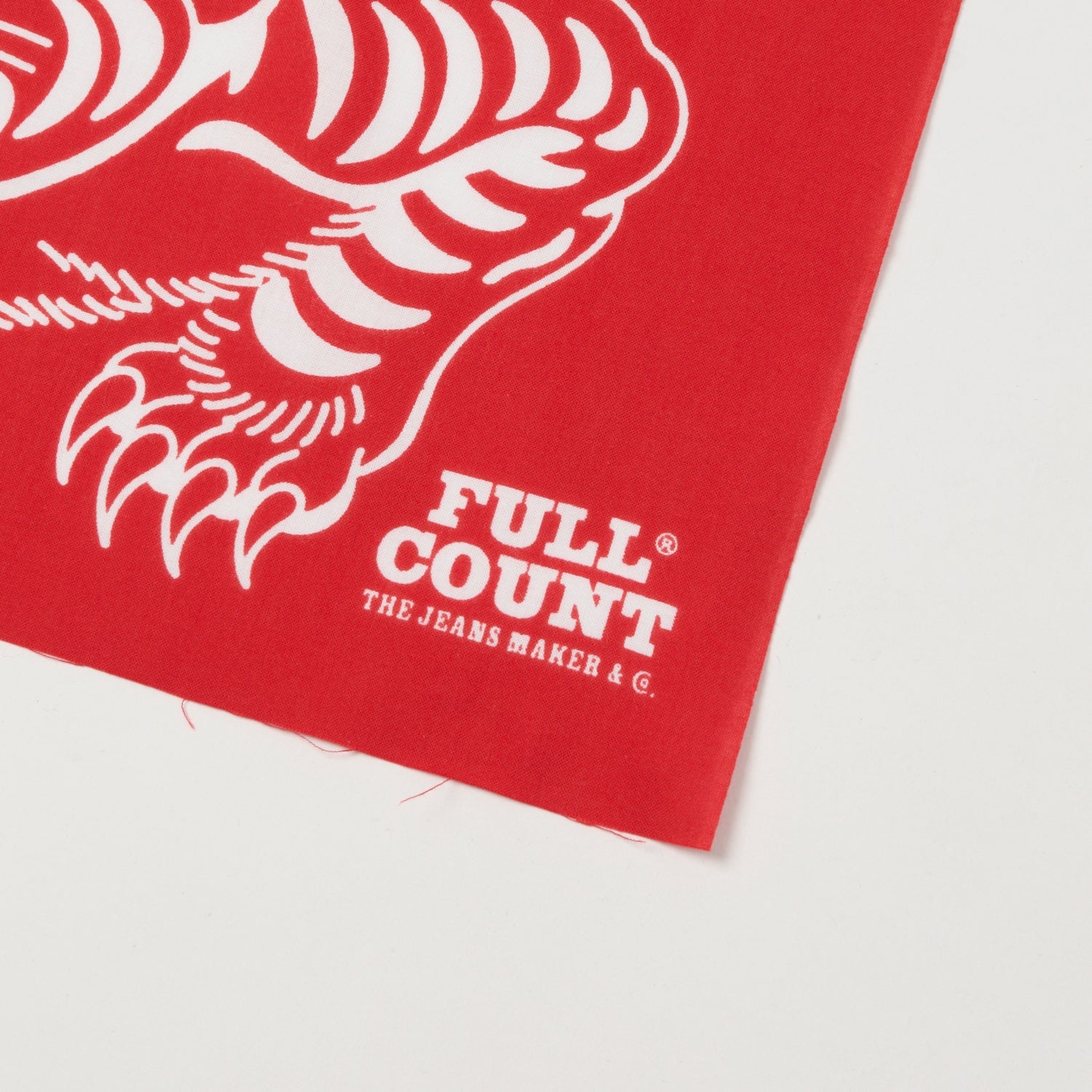 FULLCOUNT 'Tora' Tiger Print Tenugui Scarf - Red