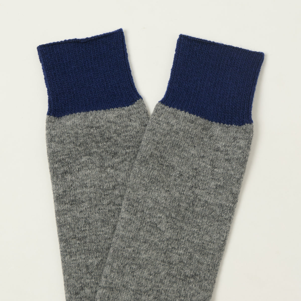 FULLCOUNT 6110 Wool Cashmere Military Socks - Medium Grey/Navy