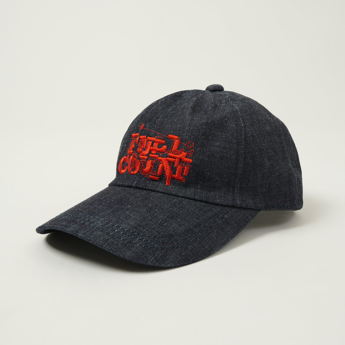 FULLCOUNT 6264 Six Panel Bootleg Logo Denim Cap - One Wash