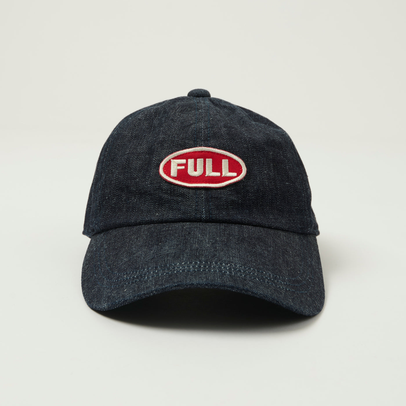 FULLCOUNT 6770 Six Panel 'Full Emblem' Denim Baseball Cap - Black