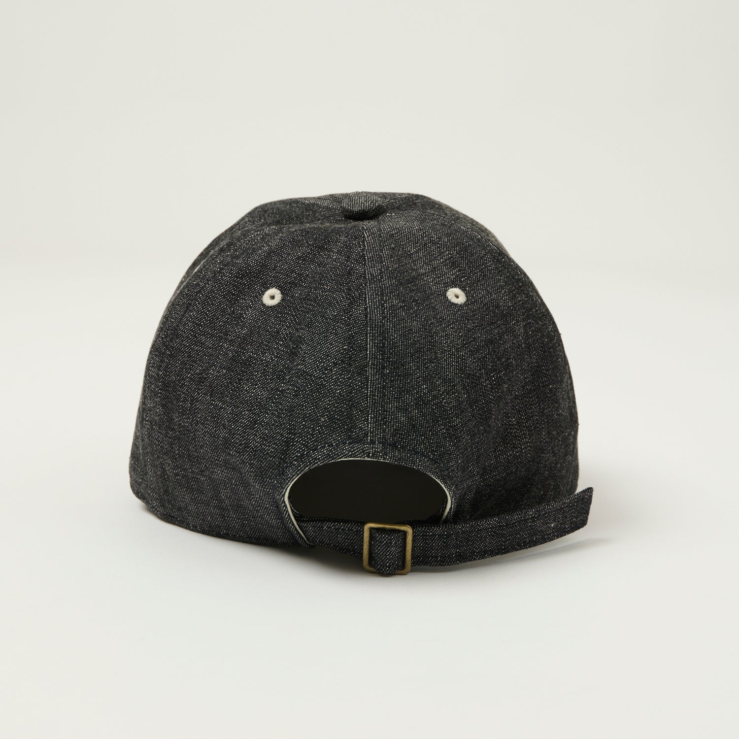 FULLCOUNT 6843 Six Panel Denim Baseball ’F’ Letterman Cap - Black
