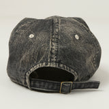 Full Count 6843 Six Panel Denim Baseball Cap 'F' Patch - Black Vintage Wash