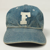 Full Count 6843 Six Panel Denim Baseball Cap 'F' Patch - Vintage Wash