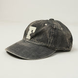 Full Count 6843 Six Panel Denim Baseball Cap 'F' Patch - Black Vintage Wash