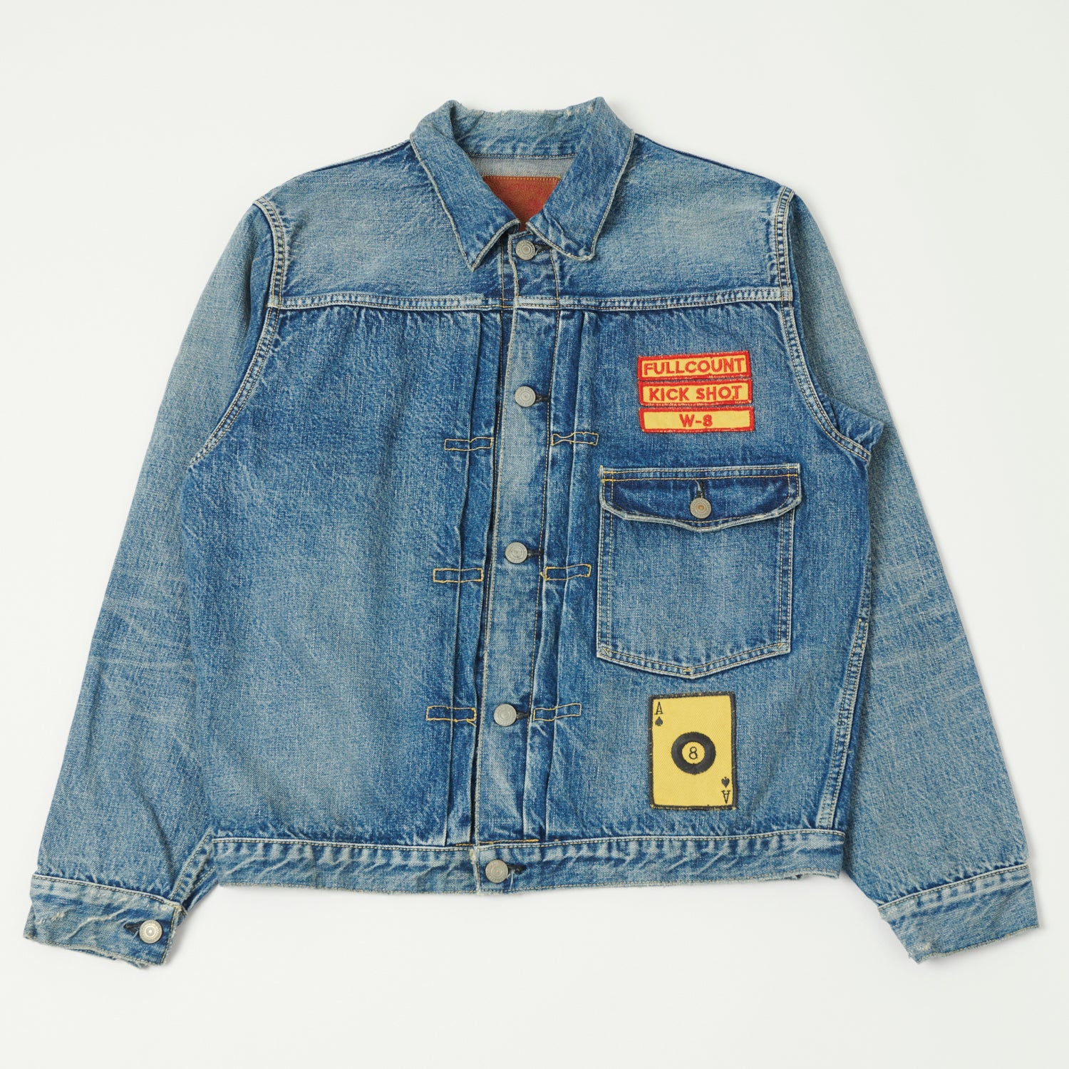 FULLCOUNT 2107HA Patched 13.7oz Type I Denim Jacket - 'Dartford' Wash