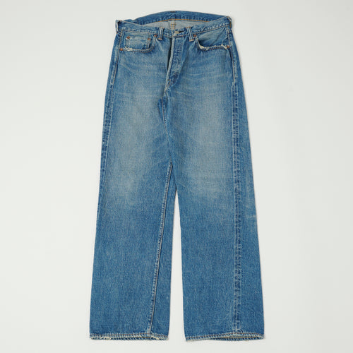 FULLCOUNT 0105HA Patched 13.7oz Wide Straight Jean - 'Dartford' Wash