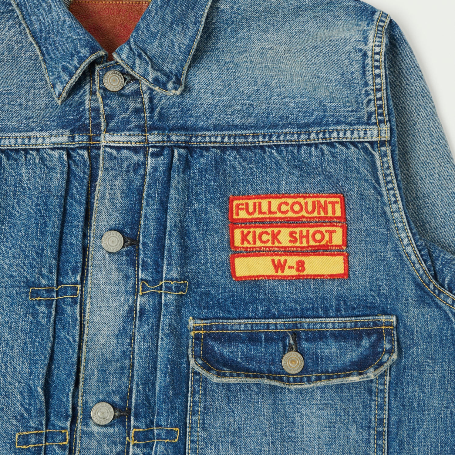FULLCOUNT 2107HA Patched 13.7oz Type I Denim Jacket - 'Dartford' Wash