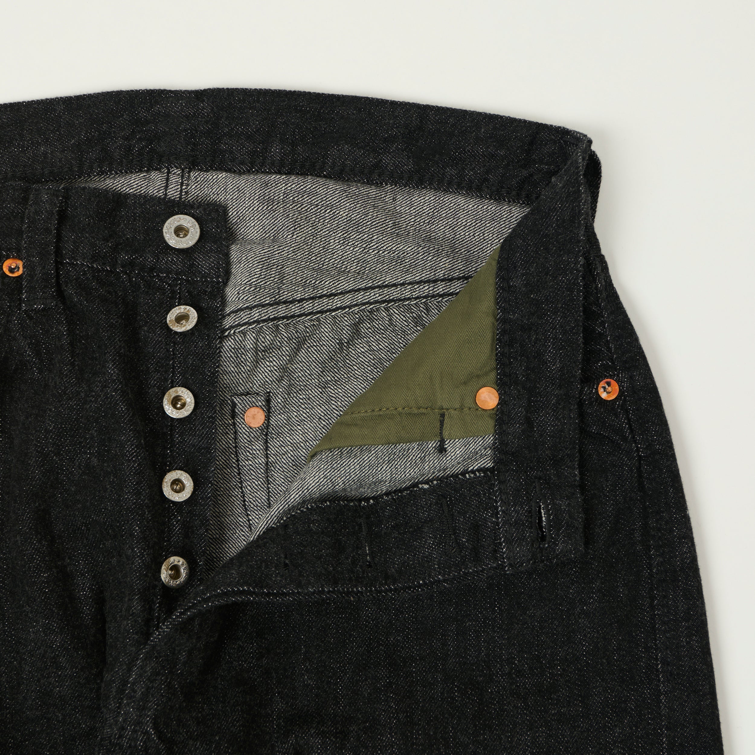 FULLCOUNT S0105 11.5oz WWII Model Wide Straight Jean - Black