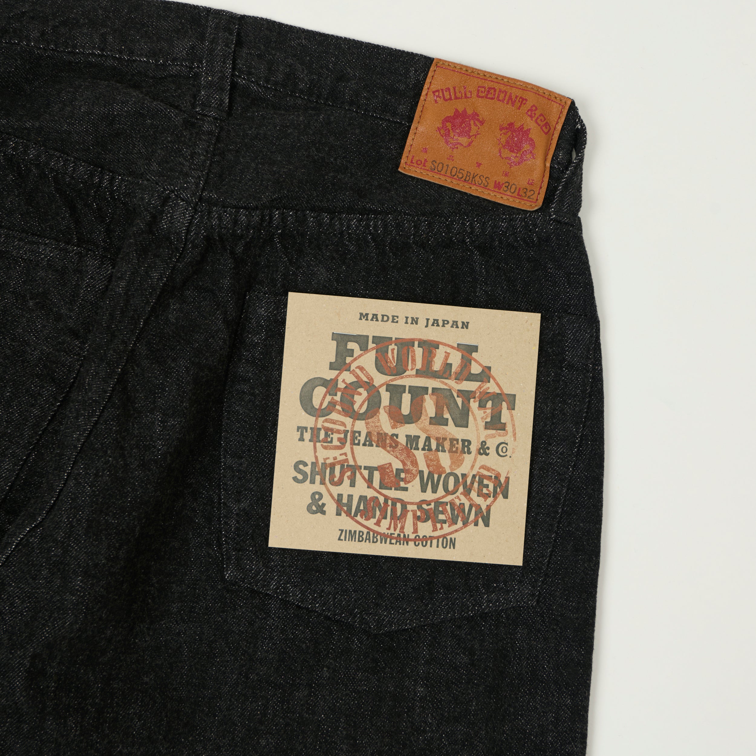 FULLCOUNT S0105 11.5oz WWII Model Wide Straight Jean - Black