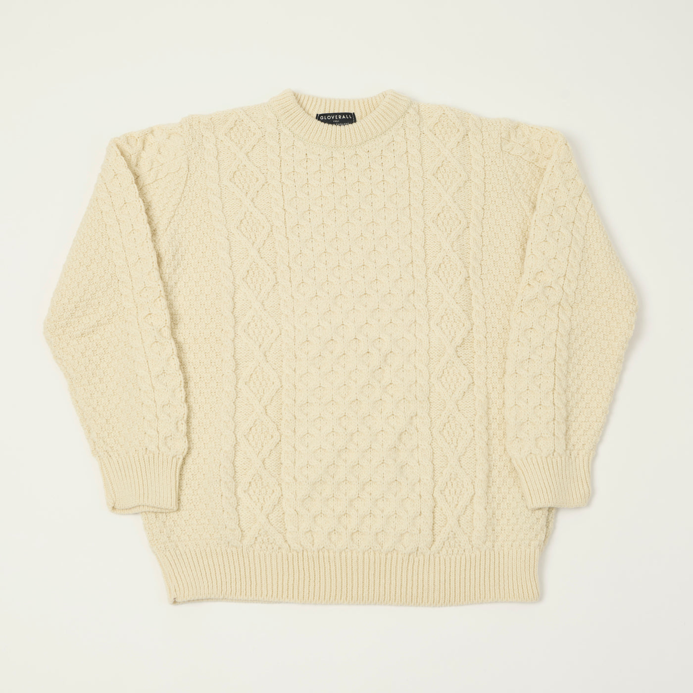 Gloverall Aran Cable Knit Jumper - Ecru